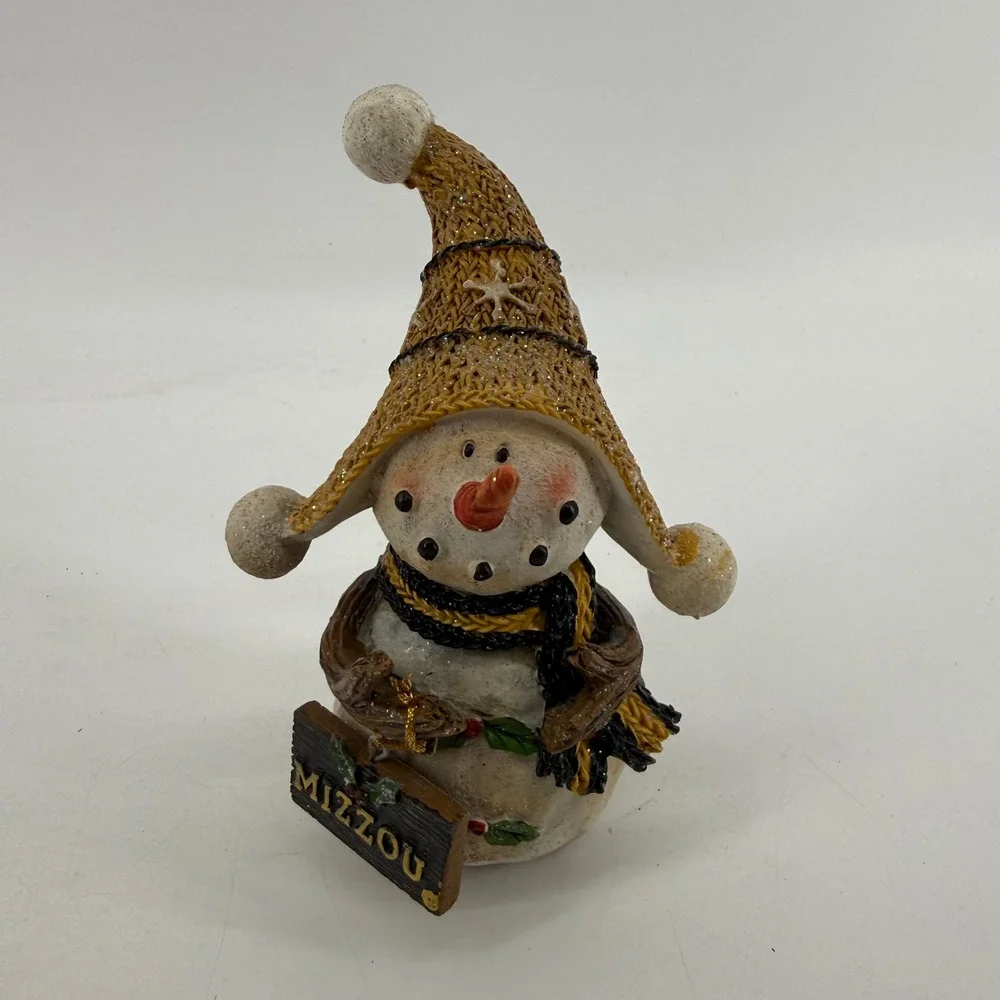 Hanna's‎ Handiworks Mizzou Snowman Figurine University of Missouri Gold Black